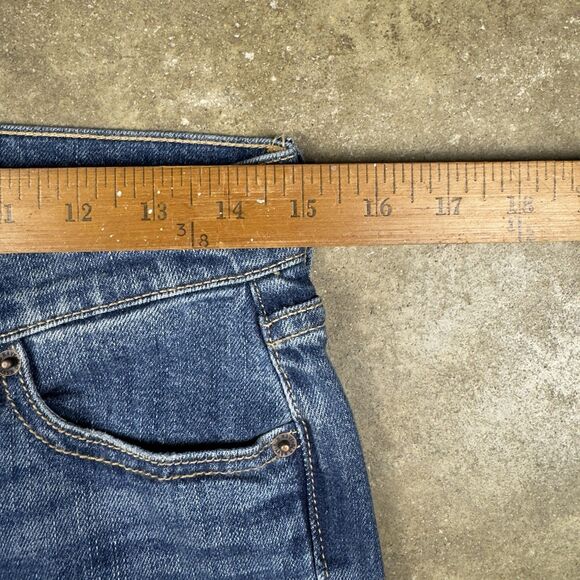 Old Navy Women’s Flare Jeans‎ Size 2 Mid Rise Stretch Blue Raw Hem 25.5” Inseam - Picture 9 of 12